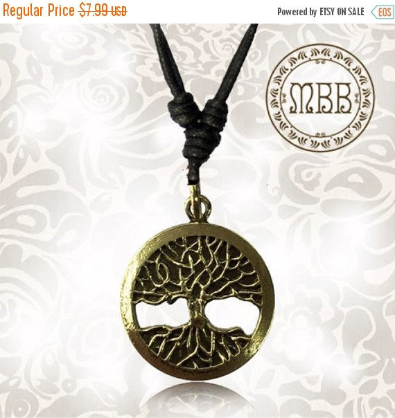 Single Tree of Life Brass Pendant,Size 1" inch (26mm length), Adj –  Overgauged